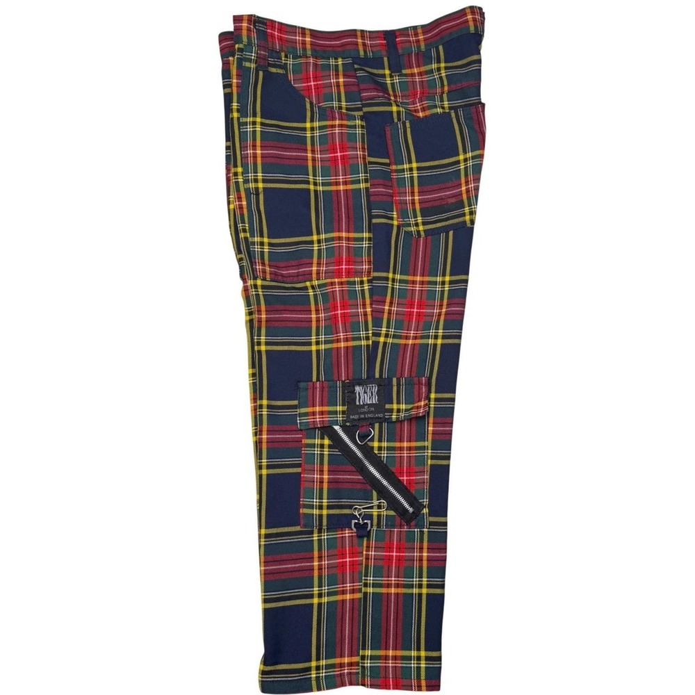Vintage Tiger of London Plaid Cargo Pants High Waisted Bondage Punk Rock 30 - Picture 13 of 16